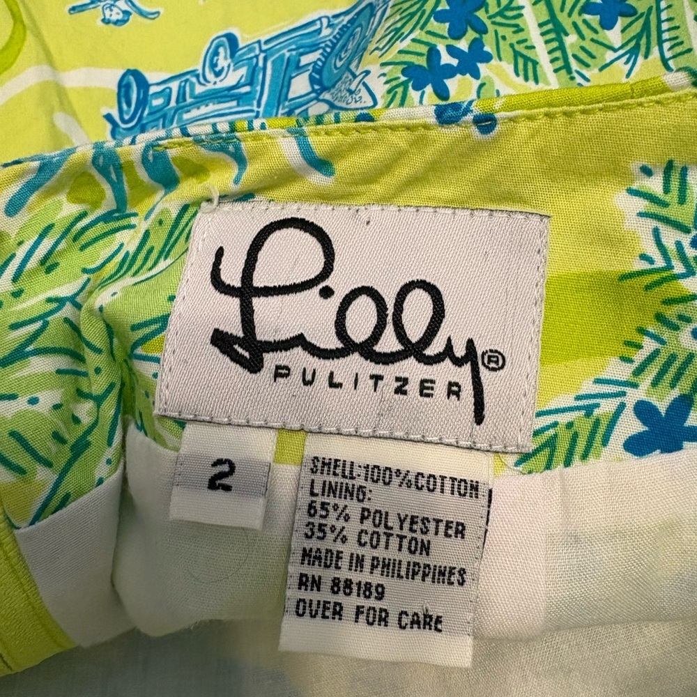 Lilly Pulitzer Vintage Cruisin’ Print Cotton Skirt Size 2 - Picture 4 of 5